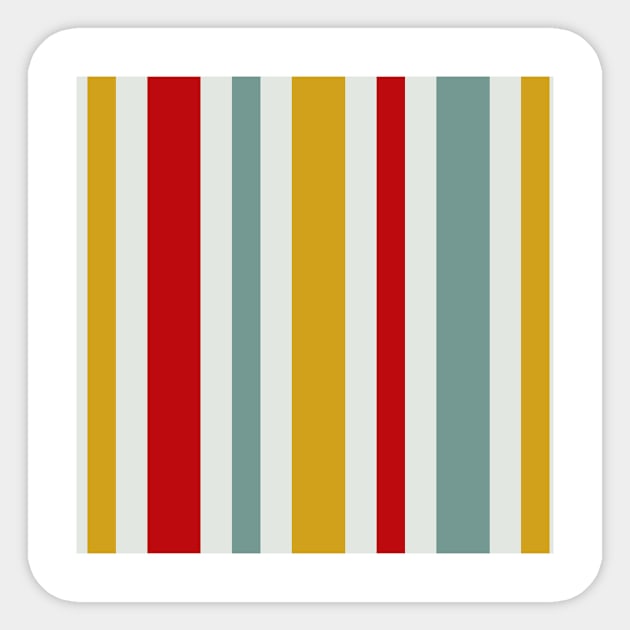 Christmas | Wrapped for Christmas | Horizontal | Banded | Striped | Spearmint | Taupe | Tan | Cinnabar | Fall | 2020 | Designer | Alternating | Color | Trend | Simply Lanier Sticker by Abstract Designs by SimplyLanier